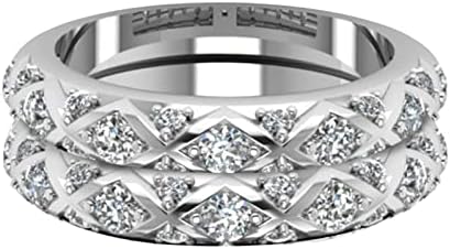 2023 година Нова двојка дијаманти Американски циркон срцев прстен целосен и европски дијаманти праска микро-украсена шема инфалирани прстени со големина 8 прстени з