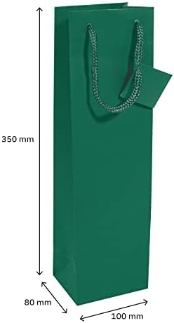 Сигел ГТ502 Торби За Подароци, за Шишиња, 35 х 10 см, Мат, Темно Зелена, 5 парчиња.