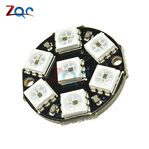 7-битни 7 бита LED WS2812 5050 RGB LED прстен светло со интегрирани двигатели за Arduino Reverse Polaraty Protection Control Control