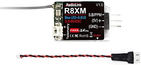 Radiolink R8XM 8 канали 2.4GHz RC приемник SBUS/PPM напон телеметрија Контрола на долг дострел RX за авиони T8S/T8FB предавател