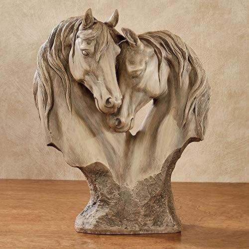 Допир на класа lубовни коњи табела скулптура тен - светло -кафеава - изработена од смола - приказ за декор за спална соба за коњи,