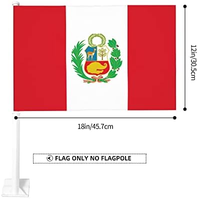 знаме на знамето на автомобилот Перу 12 x 18 инчи двострана автомобилска прозорец знаме на отворено автомобилски декор банер