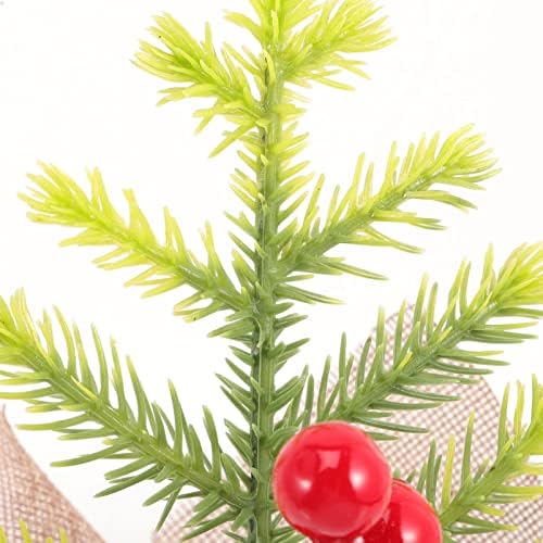 Гадпипартија Домашен Декор Масичка Мини Новогодишна Елка: Вештачко Борово Дрво Со Црвени Бобинки Орнаменти Од Борови Шишарки За Божиќен