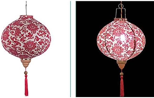 Нежен Meow 12inch црвен памук цвет кинески ткаенина декоративна рунда висечка хартија фестивал декорација
