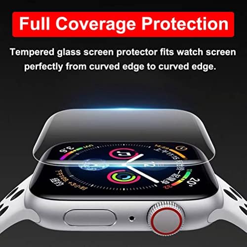 ZPiar [2 пакет со каленски стаклен екран Заштитник за Apple Watch Series 7/8 45mm Покриеност на цел екран Анти-кора од меурчиња Бесплатен
