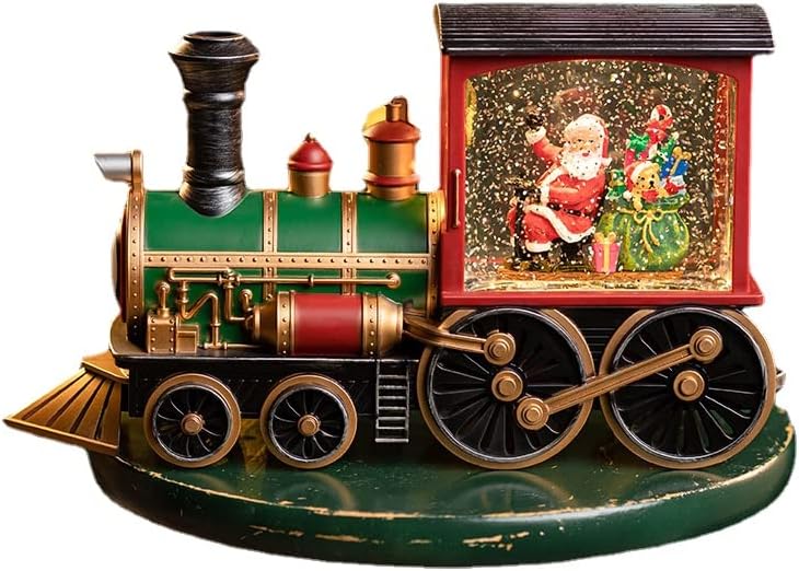 Божиќен Дедо Мраз со воз со музичка кутија летање снежна музика кутија кристална топка детски играчки роденденски подарок