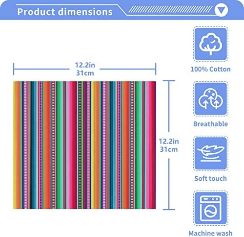 Памучни ленти со боја на кигаи во боја сет од 6, 12 x12 меки апсорбирачки мијалки за миење крпилеки за лице крпи за прсти за