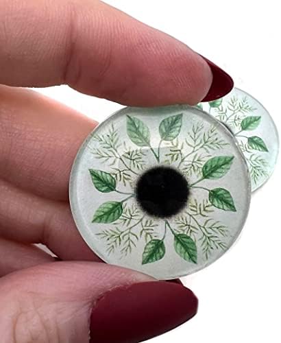 Зелената природа остава фантазиски стаклени очи кабохони за приврзоци што прават жица завиткана накит занаетчиска таксидермија или
