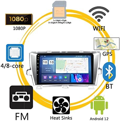 Андроид Автомобил Стерео за Тојота Приус 2009-2015 9 Инчен Екран На Допир Автомобил Радио, Со Bluetooth/Fm/Am/USB/GPS Navi, Автомобил Радио