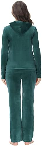 Коззион велур тренер, женски 2 парчиња потта поставени целосни патенти за џемпери за џемпери