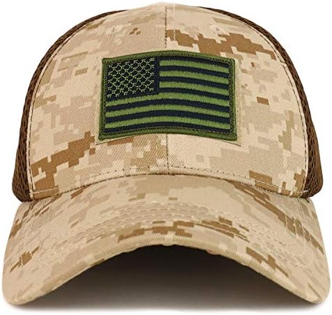 Армиско американско знаме маслиново тактичко извезено лепенка мрежа флекс капа