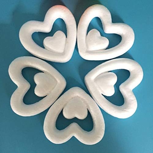 SOIMISS Garland Craft Fone Hearts Double Heart Polystyrene Fonam Heart for DIY занаетчиски моделирање пена цвет, аранжмани свадбени мајки Денот на декорациите 8 см бел бел бел тинсел венец