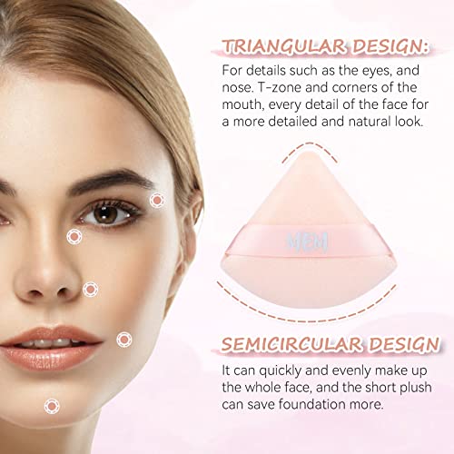 Мем Триаголник во прав Паф - 8 парчиња меки велур шминка за шминка за лице за лабава прашок за лице, влажна и сува употреба, алатки