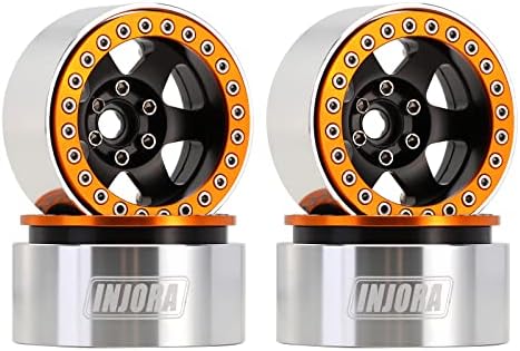 Injora 1,9 Beadlock Wheel Wheel Dim-Deep Deep негативно офсет 9,4 mm тркала за SCX10 Pro 1/10 RC Crawler Car Trx4 Axial Scx10