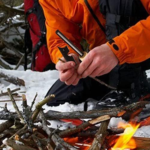 Алатка за опстанок на пожари за пожар, комплет за стартување на оган Феро Род и ранец за мултитол, флинт и челик, опстанок на Firestarter, Fire