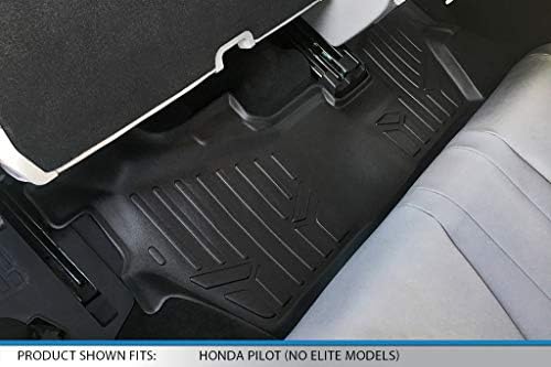 Maxliner Custom Fit Fort Clone Mats 3 Row Постави црно за -2021 Honda Pilot 8 Model Passenger Model