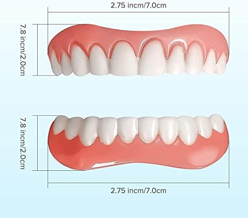 Лажни лажни заби, фурнири за козметички протези за горната и долната вилица, лажна фурнир со природна сенка за привремена фиксна насмевка, црвена,