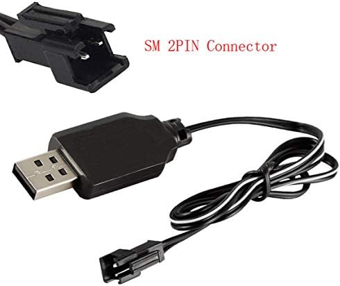 Кабел за полнач за батерии за батерии за полнење со USB за Ni-CD Ni-MH за полнење батерии пакет SM-2 пински приклучок Адаптер 4.8V, 6V,