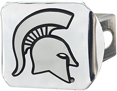 Fanmats 15073 Michigan State Spartans Chrome Metal Hitch Cover со амблем на 3D Chrome Metal 3D