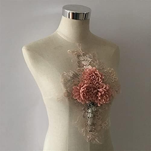 Lsdjgdde tulle ткаенина Апликација чипка деколте DIY вез за шиење 3D додаток за облека со цвеќиња