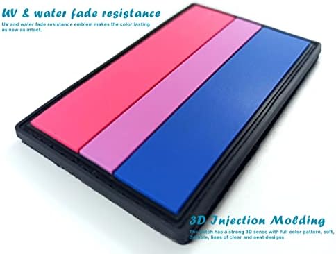 QQSD бисексуално бисексуално BI Pride Flag Patch Tactical LGBT Patch - ПВЦ за лепенка за прицврстувачи на кука и јамка, 2 пакувања