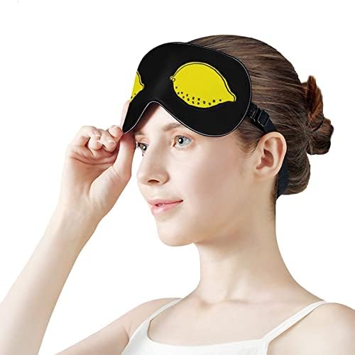 Маска за спиење на лимон Трајни занишани меки маски за очите ги покрива со прилагодлива лента за жени жени