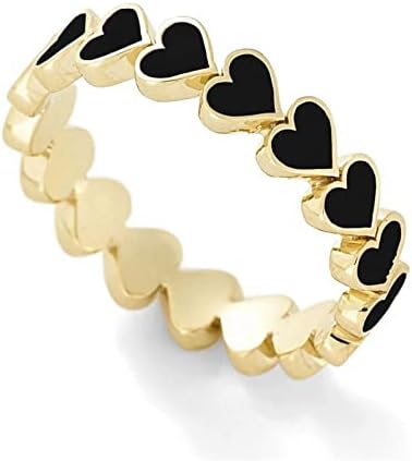 Прстени за жени 2023 година роденденски подароци срце Loveубов со повеќебојни прстен прстен дијамантски моден праска накит шуплив прстен
