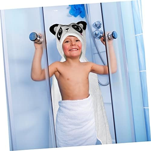 Toyvian Hooded Bath Bath Tire со качулка за деца памук плажа бањарка Тодлер крпи цртан филм фитнес ќебе бело фланел