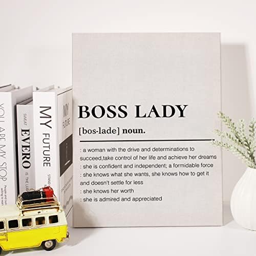 Шеф дама платно wallидна уметност мотивациска девојка шеф дефиниција платно печатење канцеларија за канцеларија домашен wallид декор врамен