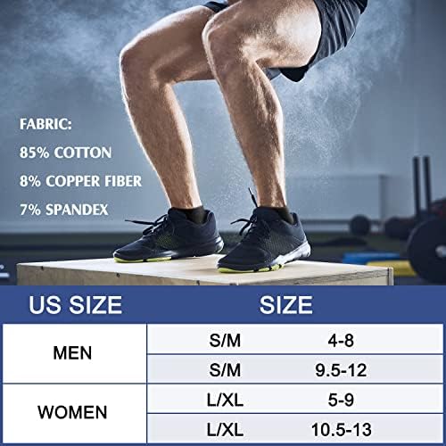 Чорапи за компресија на бакар за маж и жени Циркулација- Поддршка за глуждот на глуждот за медицински велосипедизам за атлетски работи