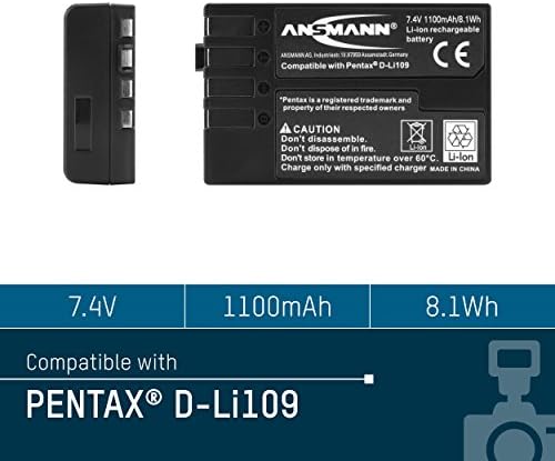 Ансман 1400-0020 7.4 Волт А-Пен Дли109 1100мах Литиум Замена Батерија За Пентакс Д-Ли 109
