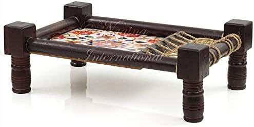 Традиционалните Декоративни Азија Колиба Послужавник за Закуски &засилувач; Пијалоци | Северна Индија Декоративни Дрвени Палто