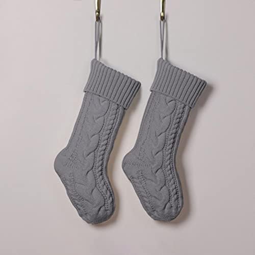 Декорација на чорапи за вреќи Божиќна чорапска чорап подарок за плетење чорапи пакувања чорап украси за закачалка