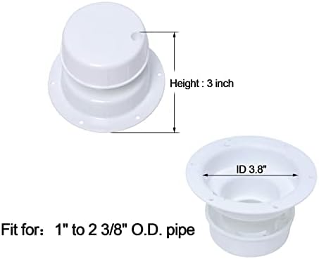 GTVICKY RV водовод капа за RV Trailer Camper 1 до 2 3/8 инчи цевки канализациони капачиња, бело, 2 пакувања