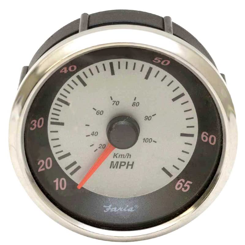 Мерач на брзинометар на Faria Boat SEK614A | 10-65 км на час сребрена црна боја