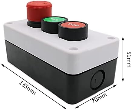 DFAMIN NC итен стоп Без црвено зелено копче за прекинувач на копчето Започнете Стоп за само-запечатување на водоотпорно копче за прекинувач на копчето Индустриски 600V 10