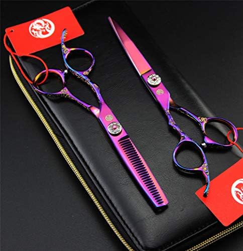 6,0 инчи Професионални лево рачни ножици во салони, фризерски челик фризерски ножици за слабеење на ножици за стилизирање