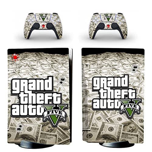 За PS5 Digital - Game Grand GTA Theft и Auto PS4 или PS5 налепница за кожа за PlayStation 4 или 5 конзола и контролори Декал Винил ДУЦ -5961