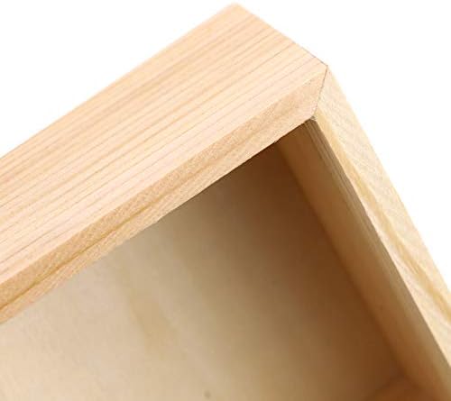 Fireboomoon 4 пакувања недовршени дрвени кутии, рустикален мал дрвен квадрат Организатор за складирање Контејнер занаетчиски кутија за DIY занаетчиски