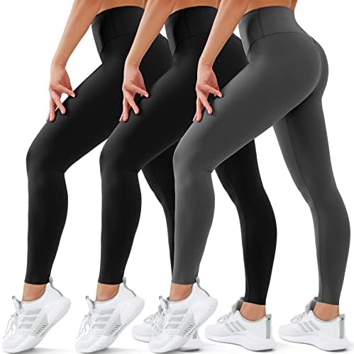 3 пакувања за хеланки за жени со висока половината без контрола на стомакот, меки јога панталони женски тренинзи атлетски хеланки за трчање