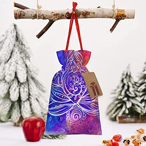 Жици Божиќни Торби За Подароци Колорфу-Бохо-Лотос-Цвет Подароци Торби За Завиткување Божиќни Вреќи За Завиткување Подароци Торбички
