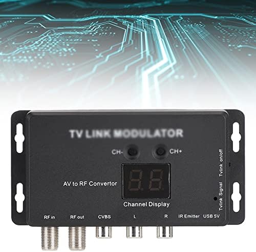 XWWDP UHF ТВ -линк модулатор AV до RF конвертор IR Extender со 21 канален приказ PAL/NTSC Опционално пластично црно