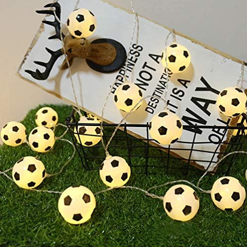Yalaz LED стринг светло фудбалски фудбалски бајки во форма на фудбал со 20 LED диоди за градинарски домови Велигденски карневалски