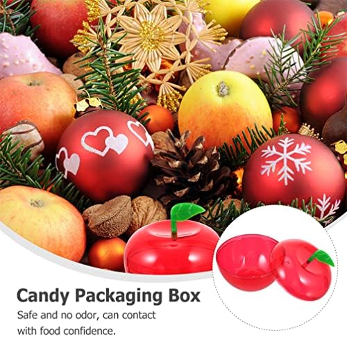 ДОИТУЛ 8 парчиња Кутии За Свадбени Бонбони Со Контејнери Со Јаболка, Кутија За Наклонетост Во Форма На Јаболко Декоративна Божиќна Кутија За Бонбони, Божиќни Украс?