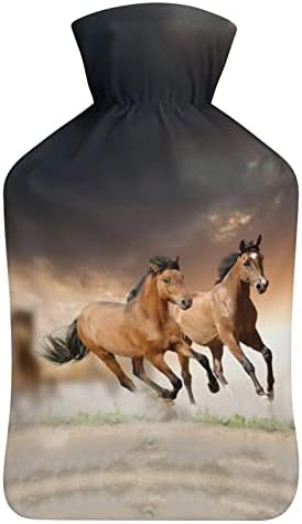 Трчање коњ на зајдисонце смешна торба со топла вода кадифен вода и вбризгување гума топла вода шише со рака стапало потопло