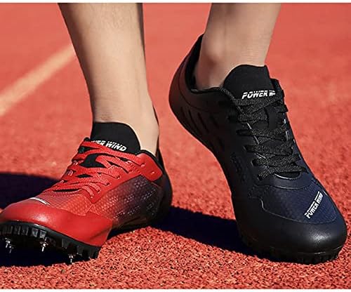 Gemeci Black Red Sprint Spikes Spikes Spikes Youth Track and Field Shoes лесен дишејќи скокање SPIKES SPIKES TRACK SHOES за секојдневно тренирање
