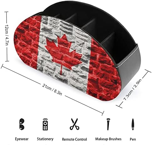 Канадско знаме за далечински управувач кутија PU Мултифункционална ТВ далечинска контрола на организатор кутија со 5 оддели