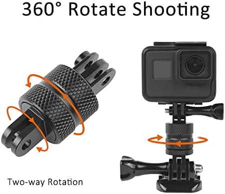 Sequpr Mount Camera for GoPro Mounts, 360 ° ротација алуминиумска камера Адаптер за статив за GoPro 10 9 8 7 6 5 4 GoPro Max/ DJI камери/ yi, додатоци