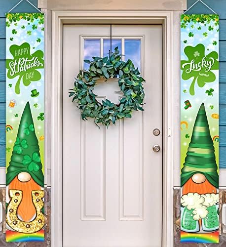 Ден на вратата на Свети Патрик, банер-Шамрок Гномес, тремот, знаци на ирска среќна забава на Денот на Свети Патрик, обезбедува зелени гноми,