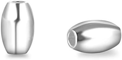 5 парчиња Адабеле Автентични Позлатени Сребрени сребрени 8мм Мазни Овални Оризови Мониста За Изработка На Накит СС111-8